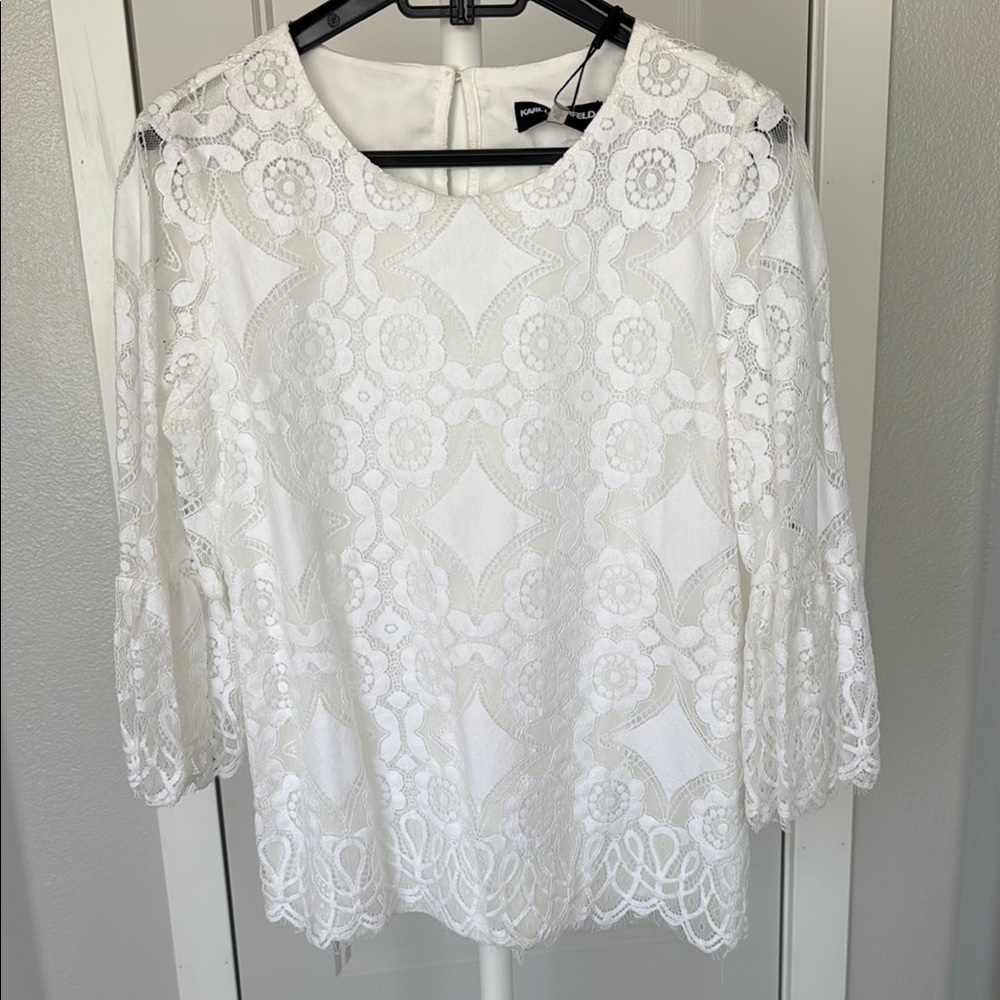 White Lace Top by Karl Lagerfeld